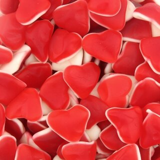 Corazones rojos de gelatina suave